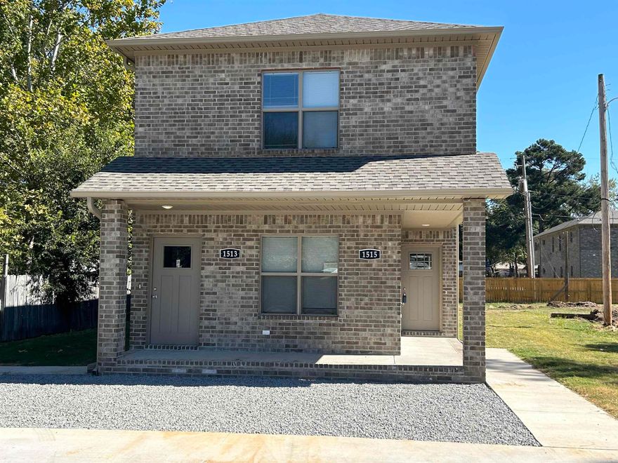 Completed in Oct 2024 and rented immediately! These all brick 3/2 duplexes are getting a lot of attention, both from investors and local renters! Convenient to Little Rock Air Force Base (10 min), Camp Robinson (20 min), Downtown Little Rock (15 min), and the Little Rock Port (15 min)! Units are designed with renters in mind, with laminate flooring, granite countertops, spacious closets, and ample parking space.  One unit is upstairs unit (L door) and one downstairs (R door). This building has a twin going up right next door!