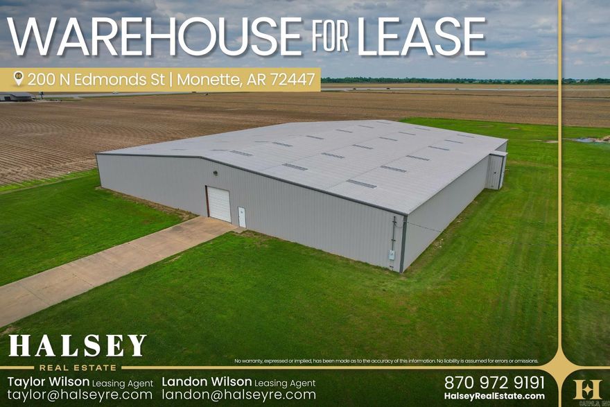 This versatile warehouse is ideally located at the north entrance of Monette’s business district with excellent visibility from Highway 18. Built for efficiency and long-term use, the facility features durable metal construction, concrete floors, and an open-span interior that can be easily customized to meet a variety of operational needs. Its modern design accommodates industrial, warehouse, or distribution uses, while convenient access to major roadways ensures smooth transportation and logistics. With negotiable lease terms, this property offers flexibility for qualified tenants seeking a reliable space in a strategic location.