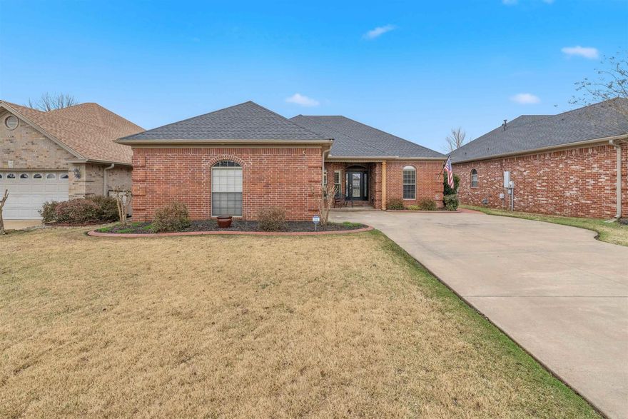 This home offers the feel of your own personal retreat. Featuring 3 bedrooms and 2 baths with a semi-open floor plan, the layout provides comfortable living and great flow for everyday life & entertaining. The kitchen includes granite countertops, subway tile backsplash, an island, gas stove, and a bay window that brings in natural light. The main living area features tall ceilings, beautiful wood floors, and a gas log fireplace. The primary bedroom is located apart from the guest bedrooms for added privacy. The primary bath offers double vanities with granite countertops, a soaker tub, separate shower, & a large walk-in closet. The backyard is the true show-stopper. Designed for relaxation and entertaining, it features an in-ground saltwater pool and landscaped rock areas for low maintenance. A nice-sized covered patio provides additional space to enjoy the outdoor setting. This home has been meticulously cared for, which is evident from the moment you arrive. Updates include: roof, insulated garage door, patio cover, gutters with guards, pool pump(all in 2024), pool liner(2022), & HVAC(2019). Add'l features: sprinkler system & a 30-amp RV plug with a generator transfer switch.