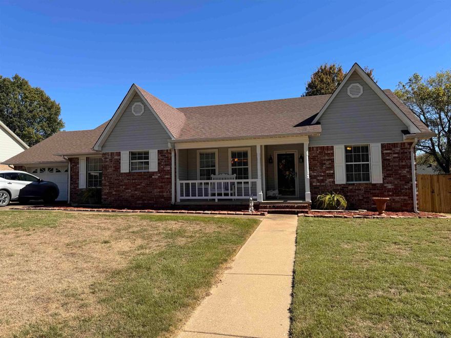 A lovingly well maintained home is available for new owners. This home welcomes you to a large central living area with vaulted ceiling, brick fireplace and wood laminate flooring. The kitchen area is separate and large enough for a breakfast table. Lots of cabinetry and a movable island makes a great workspace. The more formal dining area is just off the living room and front entry. Roof, HVAC and HWHeater replaced approx 4 years ago. New kitchen flooring, dishwasher and microwave were added in 2024, as well as a new deck. The owners suite includes a private bath with granite countertop and double sinks. River Oaks is a great neighborhood close to schools, shopping and hospitals, and even has a beautiful golf course. This home offers a warm and inviting space to call home.