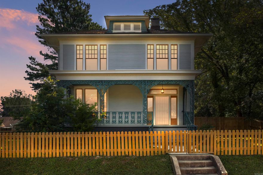 This timeless masterpiece was built in 1924 and has been recently renovated. Enjoy historic charm paired with modern updates. This home abounds with thoughtful attention to detail throughout, including ornate plaster moldings and stunning hardware. The original cast plaster fruit cluster crown molding in the dining room and decorative corbels in the living areas are exquisite. Don't miss the beautiful decorative brass hardware on the doors and windows throughout.  The flowing floor plan and large windows leads you through spaces that are filled with natural light. The kitchen is open and spacious featuring ample cabinet space, a walk-in pantry, Kucht professional gas range, quartz countertops , and a pot filler. The bedrooms are spacious and the primary bedroom has a fantastic rain shower. Enjoy a 2 car garage and the large a fully fenced corner lot. All new plumbing, electrical, roof, HVAC, and thoroughly insulated.  Conveniently located close to downtown amenities, less than a mile from Central High, 1.1 miles from Children's Hospital and just 10mins from UAMS. Come see this historic beauty and fall in love!