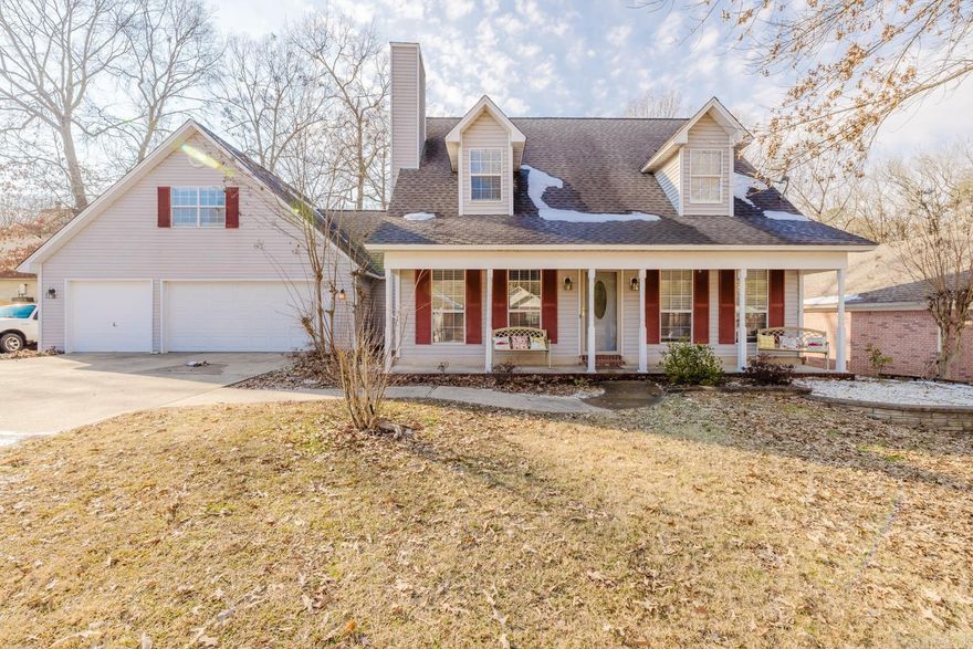 This spacious four-bedroom colonial style home, complete with a bonus room, offers the perfect blend of comfort and convenience. With the primary bedroom and bath conveniently located downstairs, and three additional bedrooms and a bonus upstairs, it provides flexible living arrangements for families. Situated on a large, fully fenced lot, it offers ample outdoor space for recreation and privacy. A standout feature is the whole-house generator, ensuring peace of mind during power outages. Relaxation awaits on the covered deck with a hot tub, perfect for unwinding. Additionally, the three-car garage and floored attic provide ample storage space. Located in the heart of Bryant, close to schools, restaurants, and churches, this home offers both comfort and accessibility to everyday living. All of this nestled in a cul-de-sac for added tranquility and charm.