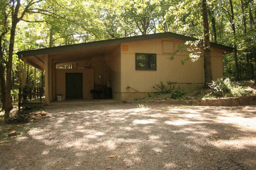 Want a bit of seclusion?  Need something small, but very functional?  Want to enjoy wildlife & natural setting?  Check this out.  On main level, living/dining area with fireplace, kitchen with lots of storage & desk area.  Access to deck.  The  Upper area has a large loft that overlooks living area below, 1 BR, 1 Ba.  Baseboard heating throughout, window A/C units.  Very clean & neat.  Fun gazebo for picnics or relaxing.  Carport with storage.  Watch the wildlife, be inspired by natural, peaceful setting.