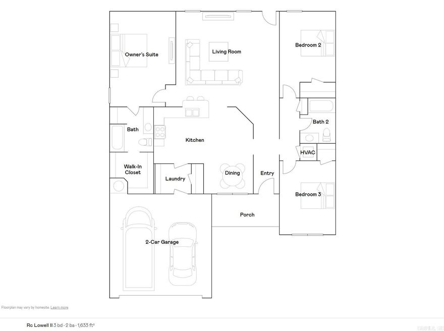 The gorgeous Lowell II plan is rich with curb appeal with its welcoming covered front porch and front yard landscaping. This home features an open floor plan with 3 bedrooms, 2 bathrooms, and an expansive living area. Also enjoy a flexible breakfast/dining area, and a beautiful kitchen fully equipped with energy-efficient appliances, ample counterspace, and a sizable pantry for the adventurous home chef. Learn more about this home today!   **SEE SHOWING REMARKS & AGENT REMARKS FOR IMPORTANT INFORMATION**