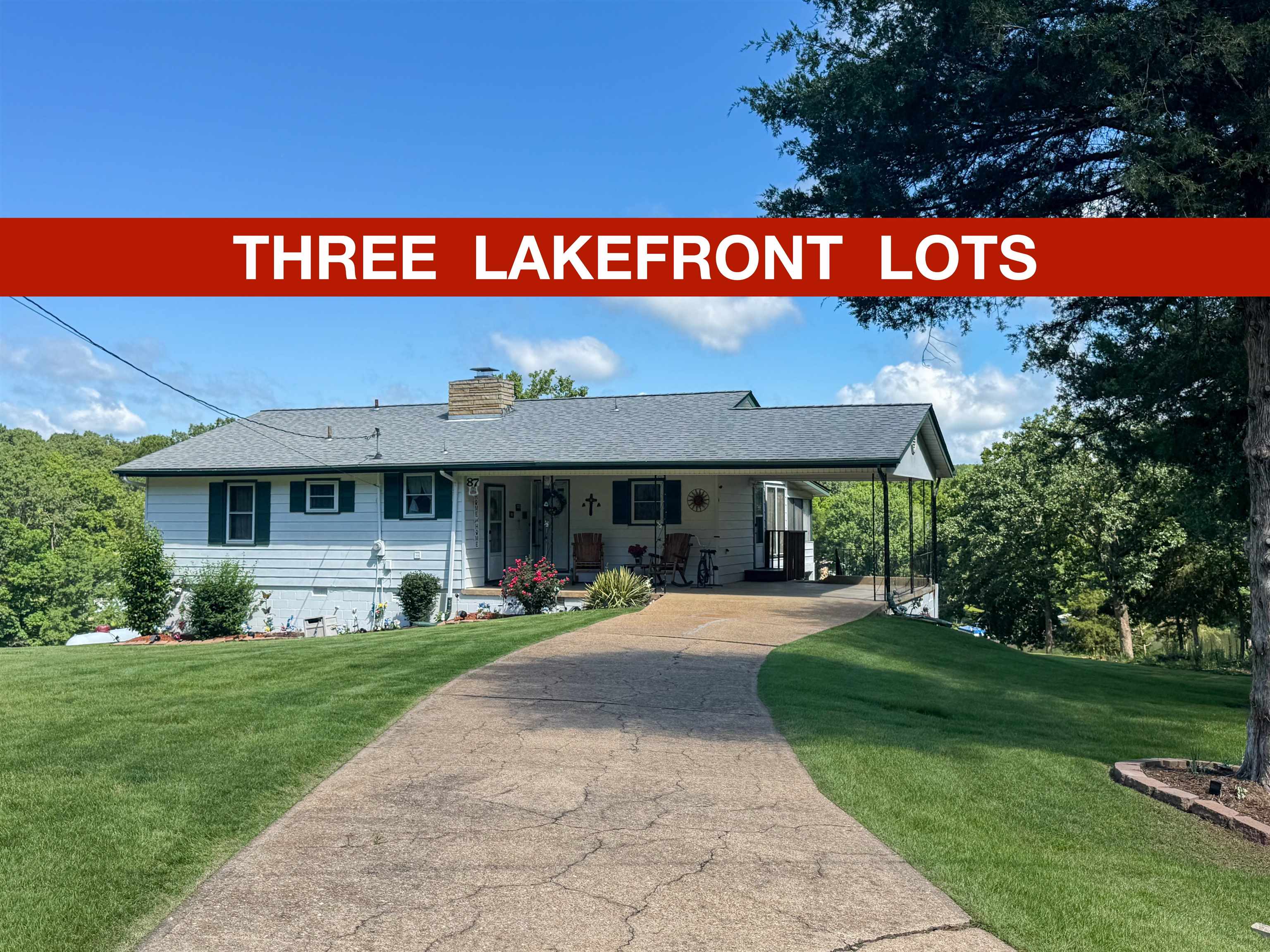 Cozy 2-bed, 1 full + 2 half bath lake home on 3 lakefront lots on the no-wake side of Lake Thunderbird! With 1,372 sq ft, itās full of charmāvaulted ceilings with exposed beams, hardwood floors, and spacious bedrooms. The sunroom off the living room is perfect for enjoying lake views year-round. There's a second half bath in the partially finished basement, and the laundry room is just off the front porch. Plenty of windows let in natural light and bring the outdoors in. Roof replaced in 2017. The large lot offers room to garden, entertain, or just enjoy the peaceful setting. Lake Thunderbird features 264 acres of water, 7.2 miles of shoreline, and is great for fishing, kayaking, and relaxing by the water. Whether you're looking for a weekend getaway or full-time lake living, this home has the space, setting, and location to make it yours.