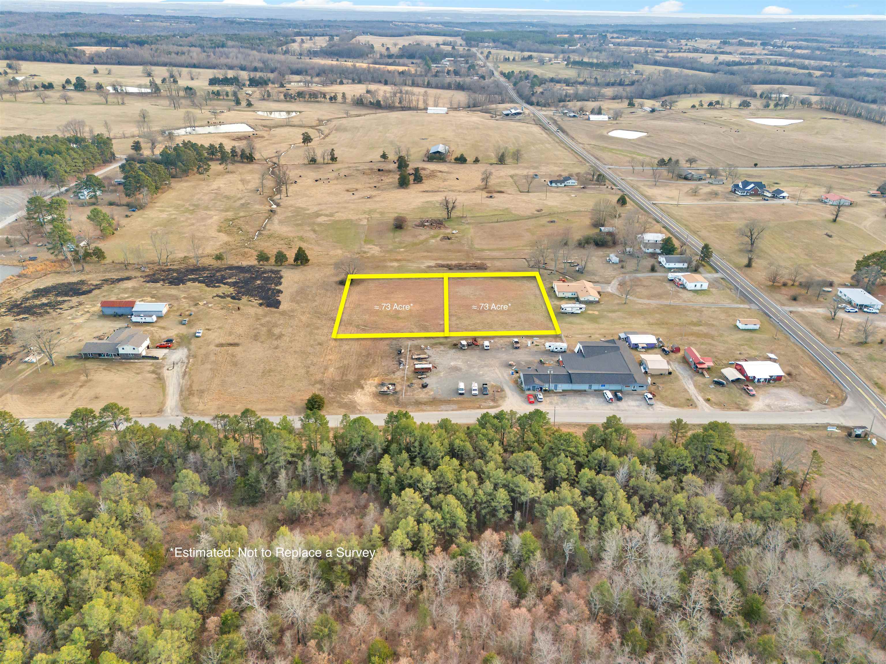 Two .73 Acre Lots for sale behind Superior Heat and Air in Center Ridge. With no restrictions and outside of city limits these lots welcome mobile homes with open arms or the perfect building site for your future home. Tract 3.