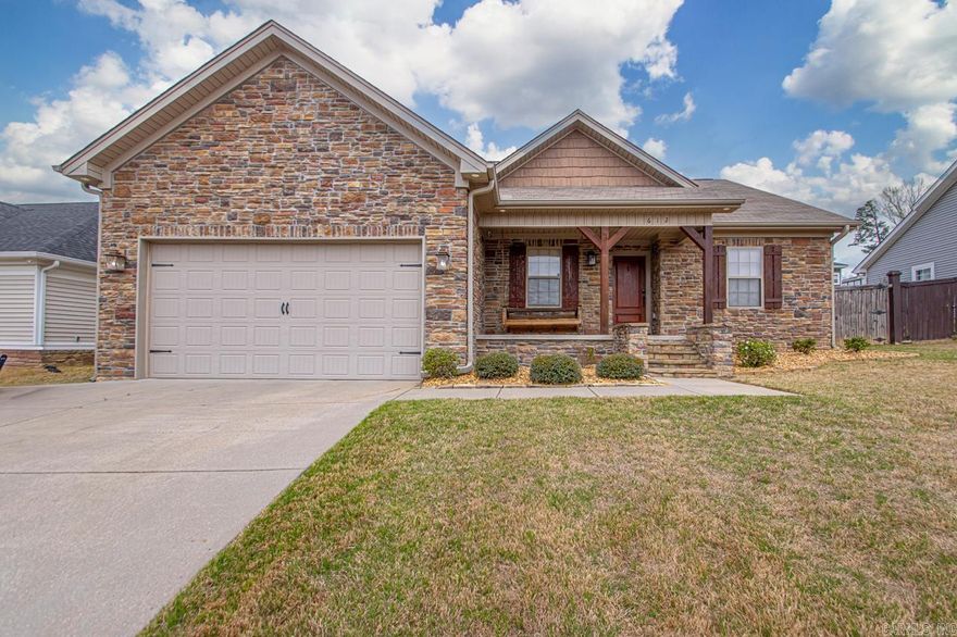 SELLER OFFERING UP TO $5000.00 IN BUYERS CLOSING COST. Location! Space! Features! This one has it all! We start out with the obvious..the rock front and huge front porch! True craftsman style exterior features. Enter through the front door and you will find a large separate dining room to your left. Straight ahead you'll walk into the spacious living room with vaulted ceiling. The rock fireplace really brings the space together. Next you will find a large kitchen featuring a long breakfast bar boasting granite countertops. Down the hall you will find the 3 spare bedrooms and spare bath with plenty of storage. The primary is separate from the spare bedrooms. The primary bath includes a large jetted tub and tile walk in shower. The tankless hot water tank makes sure you'll never run out of hot water for these! Don't forget about the laundry room! The bark yard features a concrete patio. Double gate on one side and a single gate on the other. Make sure your cars stay out of the weather and pollen free in the two car garage. Make this one yours today!