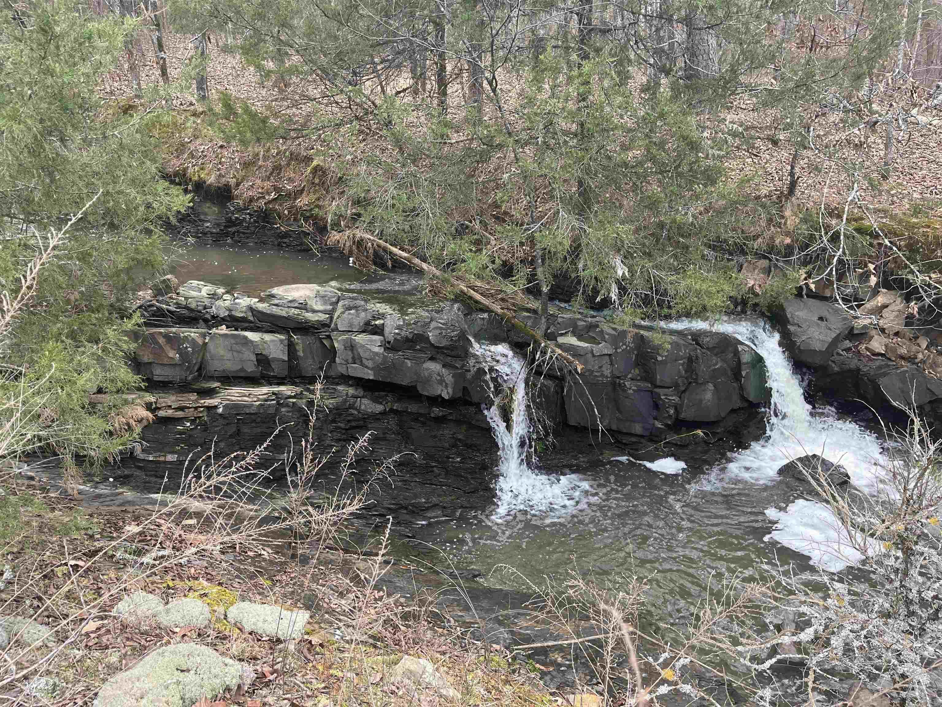 4.18 acres - Nice, wooded, corner lot in Lake Mena Subdivision that would make a great building site. View of Mena Lake from the spill way which makes a nice seasonal creek on property. Briar Creek also cuts through property. Highway 88 frontage as well. Survey on file.