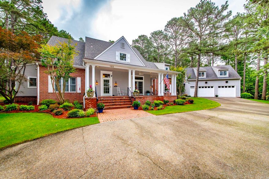 Welcome to this beautifully quintessential southern home, perfectly positioned on Mountain Ranch Golf Course. Designed with charm & comfort in mind, this residence boasts stunning outdoor living spaces that wrap around the home ideal for entertaining or simply relaxing amidst lush, landscaped surroundings. Step inside to discover a spacious great room featuring a full wall of windows that open onto an inviting enclosed sun porch, offering panoramic views & a seamless blend of indoor-outdoor living. The modern interior design exudes serenity, with a soothing color palette & high-end finishes throughout. The gourmet kitchen & luxurious master bath have been totally remodeled with top-of-the-line materials & appliances, making everyday living a delight. For added convenience, a separate 384 sq. ft. guest suite is situated above the heated & cooled garage, providing the perfect private retreat for visitors. Fully furnished—move in and start making memories. Insulated, heated & cooled custom shed ideal studio, or workshop. New dual-fuel furnace for efficient year-round comfort. Numerous upgrades. Just minutes from sparkling Greers Ferry Lake. See Agent Remarks--Numerous upgrades.