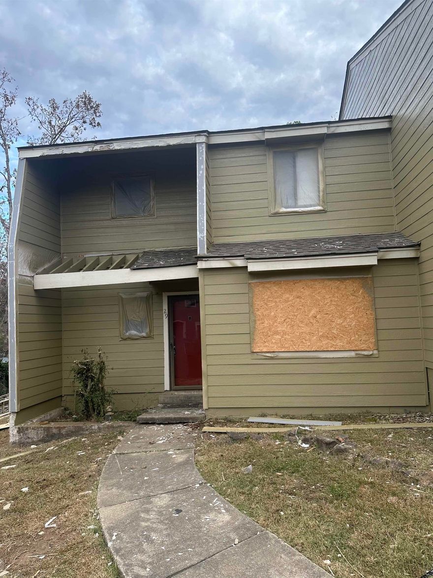 Take advantage of this rare opportunity to invest in the rebuilding areas of West Little Rock. This two story condo is located in the Tamarack Pines Community and has already broke ground on post-storm renovations with a new roof and new siding. Please note that due to POA restrictions, renting is not allowed.