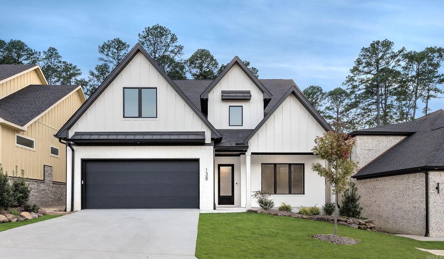 Beautiful Modern Home that features 5 bedrooms 5 baths, nice private green space, nice front porch & covered back porch with fireplace, sprinkler system & zoysia grass, Tankless hot water heater, Energy efficient Heating/Air system. Beautiful tile in all guest baths plus quartz counter tops, Primary Bath is very luxury with all the bells & whistles.Three bedrooms with private baths & a loft are located upstairs. Gorgeous light fixtures, remote fans in loft area & greatroom Pella Windows. All the details in this home. Security System & Eve lighting