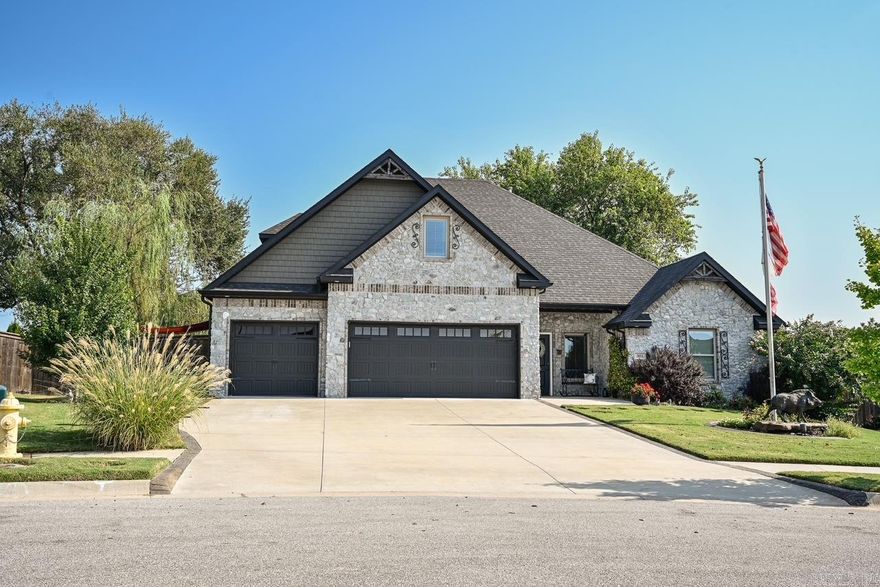 Step into modern living with this stunning two-story home. Sleek design meets comfort in every corner- from open concept living spaces to high end finishes throughout. Chefs kitchen with granite countertops, wifi double ovens, gas range, stainless refrigerator, built in microwave, washer and dryer convey with home. Massive walk-in pantry, beautiful cabinetry, center island with seating for three. Spacious dining and living area offering a gas fireplace. Beautiful master suite with walk in closet offering built-ins. Upstairs you will enjoy 3 bedrooms, insulated media room with wet bar and full bath. But the showstopper? The luxury backyard! Perfectly designed for entertaining or relaxing. It's an outdoor escape you'll never want to leave featuring and outdoor kitchen, fireplace, beautiful rockwork, storage building, private hot tub area, raised vegetable gardens, firepit, professional landscaping and more. Located in beautiful Coler Creek Sub. Must see private oasis.