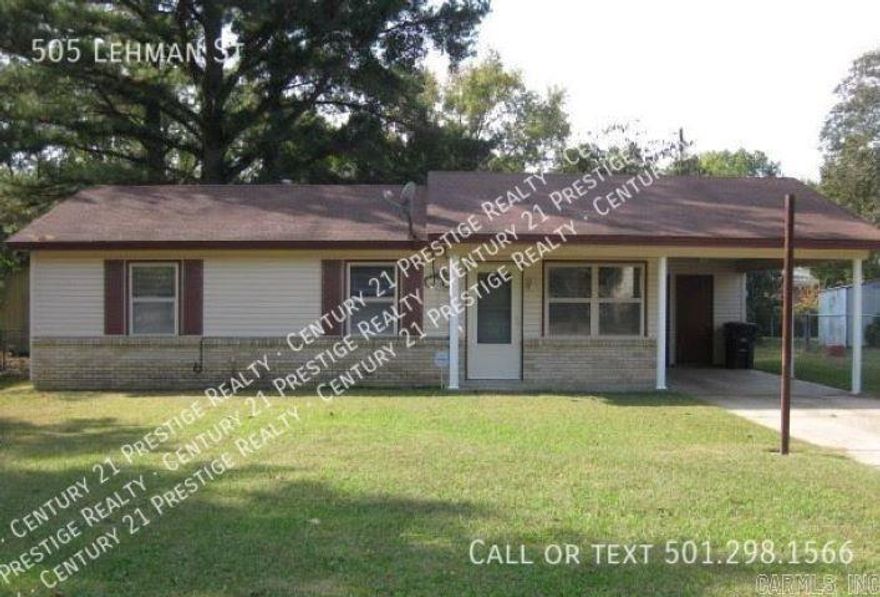 Home for rent in Jacksonville  Contact Century 21 Prestige Realty for information 501-982-7474  Applications are $50 per person. Security Deposit is $995   Apply online at c21prjxrentals. com