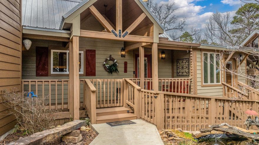 Experience the perfect blend of upscale comfort and laid-back lake living in this stunning 3 bedroom, 3 bath custom home situated on 1.08 acres just across from the neighborhood boat launch, for Greers Ferry Lake. Designed for both everyday living and unforgettable entertaining, this home features a spacious loft, a warm and inviting wood-burning fireplace, custom kitchen cabinetry and elegant granite countertops throughout. The separate detached game room with incredible custom bar creates the ultimate gathering space for family and friends. Outdoors, the amenities truly set the property apart. Host unforgettable evenings in the party pavilion complete with its own fireplace, or take advantage of the impressive 30X40 shop with pull-through-doors perfect for boats, lake toys or hobby space. For added peace of mind, the property includes and underground tornado shelter. Whether you're searching for a private lake getaway or an entertainer's dream, this extraordinary lake house delivers it all. The detached game room and loft inside the home provide additional square footage of fabulous space! Luxury! Lifestyle! Lake! Location! See also MLS