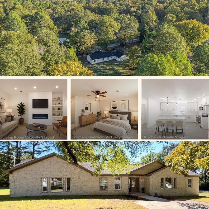 This totally remodeled move-in ready 4 Bed, 2 bath home offers the perfect blend of space, comfort, and style all situated on a corner lot, inside you'll find an open concept boasting 2 spacious living rooms, plenty of natural lighting, and a cozy fireplace. Having a split floor plan allows for privacy in the master suite with a large walk-in closet. The kitchen has plenty of cabinets for storage and quartz countertops. Off the kitchen you'll find a mud room leading outback. Additionally this property offers a New roof, HVAC, water heater, plumbing, electrical, flooring, appliances, and paint throughout. Some pictures are virtually staged to show potential of property. Call to set a showing today!!