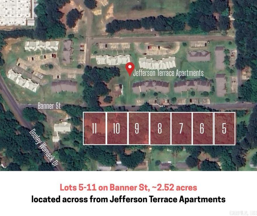 Fantastic opportunity for a mixed use land, with a prime location across from Jefferson Terrace Apartments.  Single family, duplexes, and apartments can be built if you're looking for residential use -- plus so many other endeavors as RM-2 zoning!  Zoning docs on file.  Seller will consider subdividing the lots, but priority will be given to offers that would seek all 7 lots.  While no utilities are drawn on to the property, these lots are inside of an established neighborhood with access to city sewer, water, electric and natural gas.  Let the daydreaming begin, and make your call today to give those dreams some dirt to build on!  *Price per lot, priority given to multi-lot purchase*