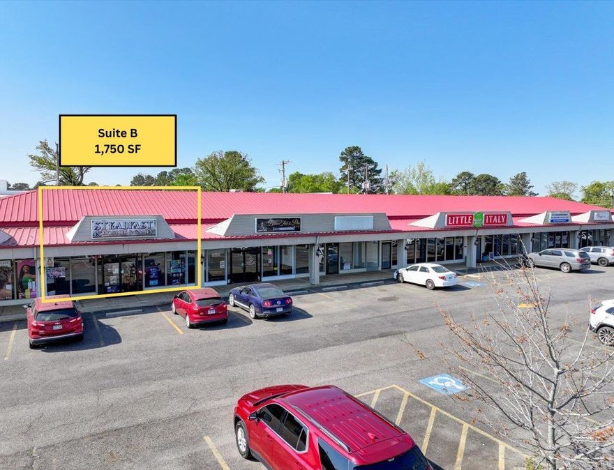 This space offers 1750 SF of open concept space flooded with natural light, perfect for versatile use. With abundant parking and a competitive lease rate, this high-traffic location ensures maximum visibility for your business.