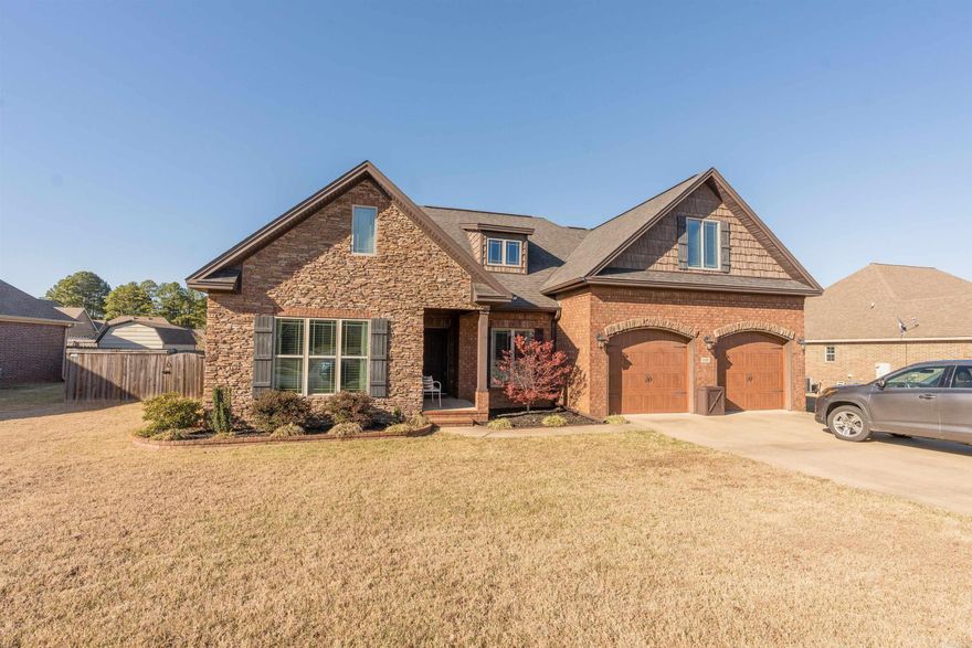 This beautiful 3 BR/3.5 BA home with a large bonus room and open floor plan is in immaculate condition. The kitchen has custom built cabinets with solid surface countertops, stainless appliances and walk in pantry. Gas log fireplace is great for those cool nights. The large primary suite has tray ceilings, his/her closets, walk in shower and free standing tub. 4th bedroom or game room offers a full bath.