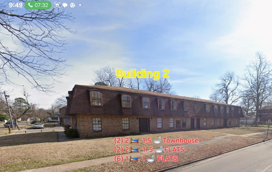 INVESTOR SPECIAL!! 16 Units / 2 Buildings / Building 1- (6) 2bd, 1.5 ba Townhouse units / Building 2- (2) 2bd, 1.5 ba Townhouse units; (2) 2bd, 1.5 Flats; (6) 1bd, 1 ba Flats.. Building 1- needs minimum work... Building 2- Lower units need a total remodel...Get Building 1 up & running to start producing income then shift your focus to Building 2... PRICED WELL UNDER ARV... The property is located 1.6 Miles to the NEWLY Regentrified DOWNTOWN  & 3.4 Miles to the Saracen Casino Resort... SOLD AS-IS... Don't miss this opportunity to build you portfolio or flip this property!