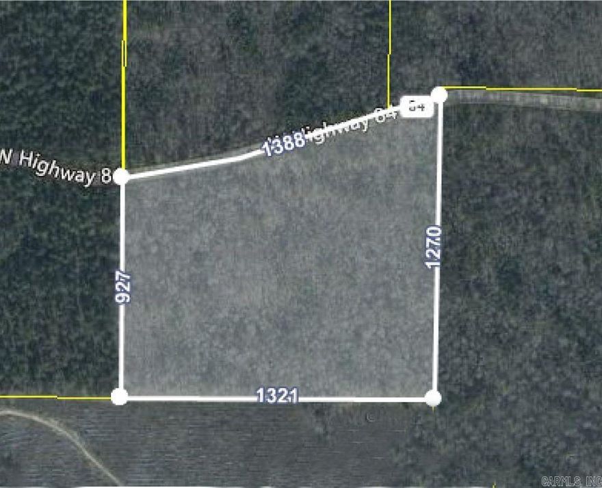 33 wooded acres of gently sloping property located 10 miles West of Bismarck on Highway 84 with 1388 feet of paved road frontage.  Water and electrical service are nearby, but not in front of the property.