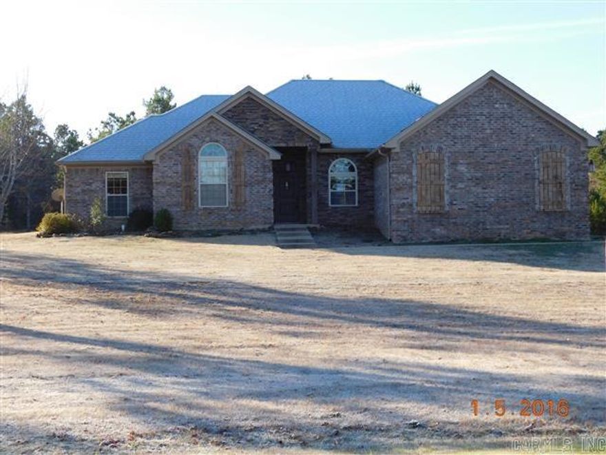 Here it is!  Stained concrete floors, 4 bedrooms, fireplace in the living room, area for the kids backpacks, separate laundry room, large master bedroom, granite counter tops in the kitchen, PLUS a little over an acre for all the toys!