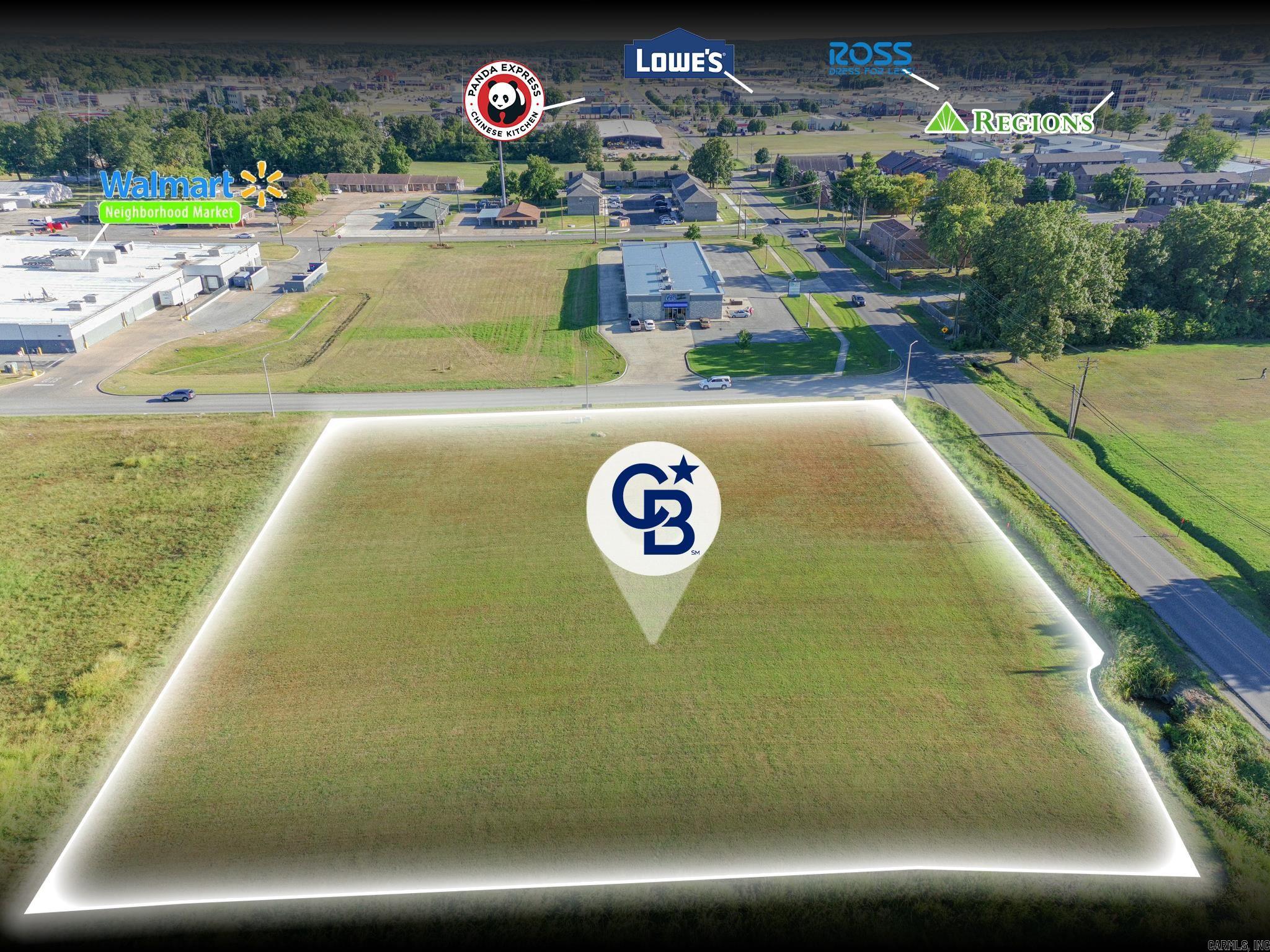 Commercial land for development. Two lots for a combined 2.62 acres, corner lot. Located near Walmart Neighborhood Market, Buffalo Wild Wings, and other retail establishments.