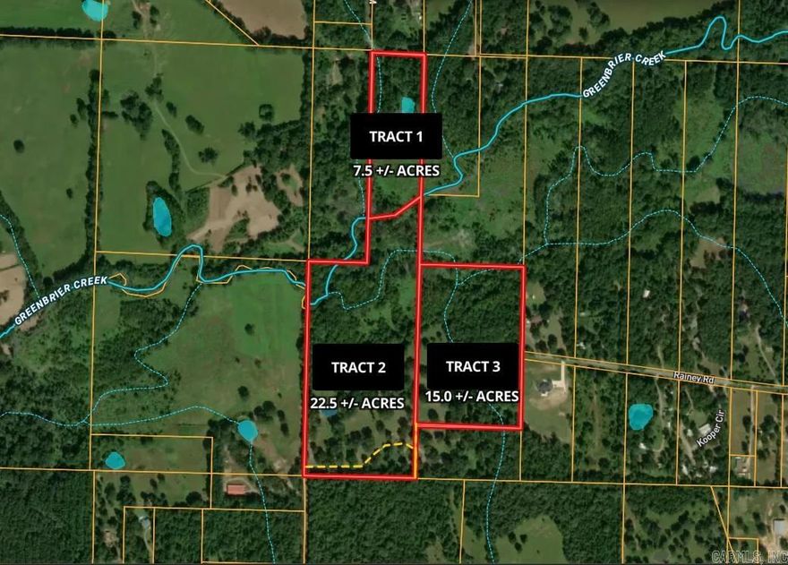 Tract 3:  Near Wooster, this property is the perfect blend of open space and natural beauty on this 22.5-acre property featuring a mix of open pasture and towering pine and oak trees. Whether you're looking for a peaceful place to build your dream home, start a small farm, or enjoy a private hunting retreat, this property offers endless possibilities. A scenic pond provides a great spot for fishing, watering livestock, or simply enjoying the view. The land is partially fenced, making it ideal for livestock or horses, and the combination of pasture and mature timber creates excellent wildlife habitat for hunting. With utilities already present on the property and no restrictions, you have the freedom to build, develop, or use the land exactly how you want. The property offers multiple potential homesites with beautiful natural surroundings and privacy.  Agents see remarks.