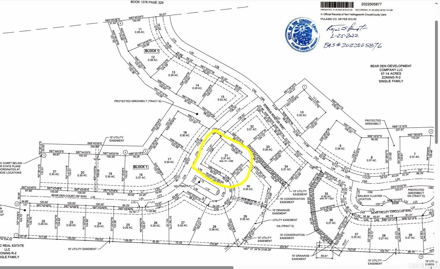 BEAR DEN ESTATES - Land