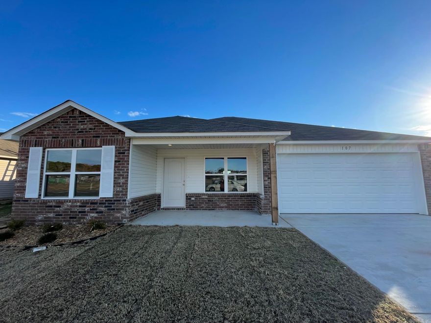 Carnegie II plan  Upgrades in this home: plumbing faucet upgrade 2, 8" deep Kitchen sink, door bell, added cable jack, HVAC rigid duct upgrade, crown on Kitchen cabinets, full width single master vanity cabinet base in Master Bath, 16" laminate bar top in Kitchen, Luxury Vinyl Plank flooring in wet areas and Living Room and adjacent hallways, garage door opener, raised ceilings in Living Areas per municipal requirements, Cheyenne style interior doors, baseboards level 2, LED disk lights in Kitchen, full sod, microwave hood in Kitchen, smooth top range.