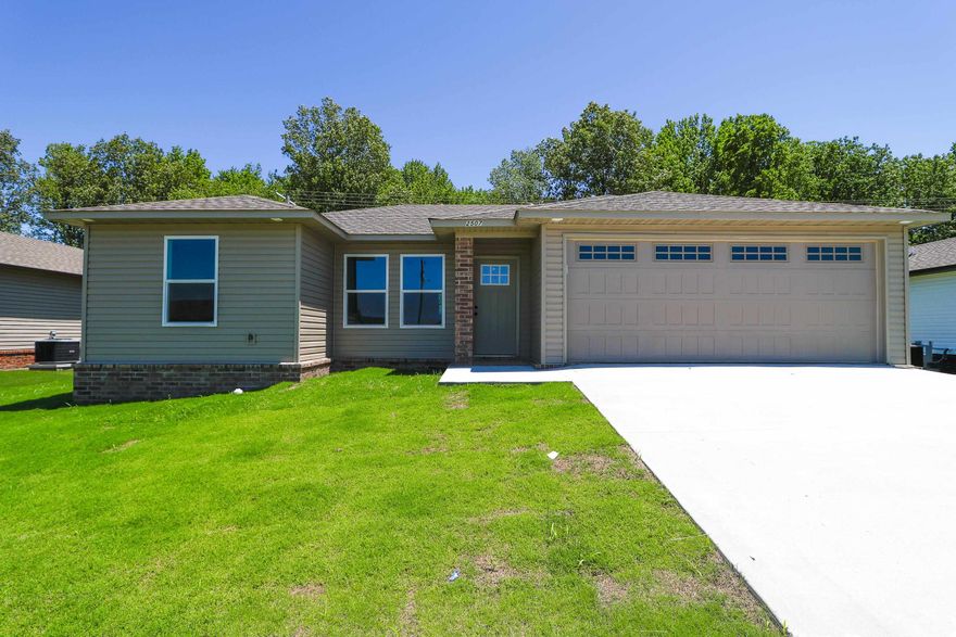 **Lot 184 New Construction - Affordable & Energy-Efficient 3 Bedroom, 2 Bath Home with 2-Car Garage. ** Closing cost paid up to $5000!!!  Welcome to this beautifully designed, brand-new home that offers modern living at an affordable price! With 3 spacious bedrooms and 2 full baths, this home is perfect for families or anyone looking for comfort and functionality. The home is built on a durable slab foundation, with a stylish brick skirt and siding accents that add curb appeal.  Enjoy a well-thought-out split floor plan that maximizes every square foot of spaceno wasted areas here! The layout ensures privacy and convenience, while the open living and dining areas create a perfect space for both everyday living and entertaining.  This energy-efficient home is designed with the latest building techniques to keep utility costs low, helping you save in the long run. The attached 2-car garage provides extra storage and easy access to the home.  Make this affordable, well-built home yours today and enjoy the benefits of new construction, energy efficiency, and a smart layout. Schedule your tour now! SELLER WILL PAY UP TO $5,000 IN CLOSING COST!!