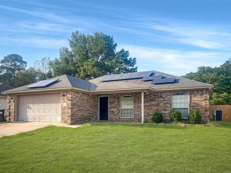 Beautiful 3 Bed, 2 Bath Home with Modern Upgrades & Spacious Layout  This move-in ready home features an open floor plan with a desirable split-bedroom layout for added privacy. The master bedroom boasts brand new hardwood flooring, and the home is enhanced with built-in speakers. Enjoy energy savings with solar panels already installed. The large, privacy-fenced backyard offers ample space for entertaining, pets, or gardening. A dedicated laundry room and eligibility for a:  $0 down payment RD loan—making this a fantastic opportunity for buyer as well as first time home owners!