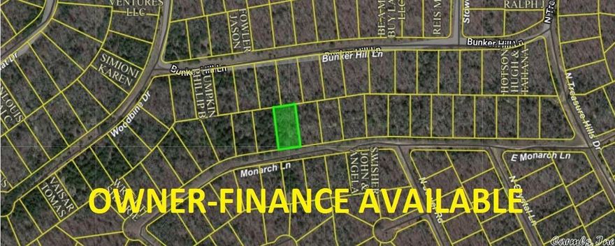 Owner-finance or cash. Area has water tap-in available, septic needed, propane needed, power available and great area amenities. Great for cabins & Airbnb investors. Simple owner-finance terms. Owner/Agent. Discount for purchasing 10 or more lots. Parcel ID# 800-04186-000