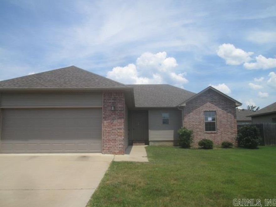Nice brick home with two car garage attached. Three bedrooms and two baths on one level with split floor plan. Kitchen/dining room combination. Wonderful first time home. Call today for details.