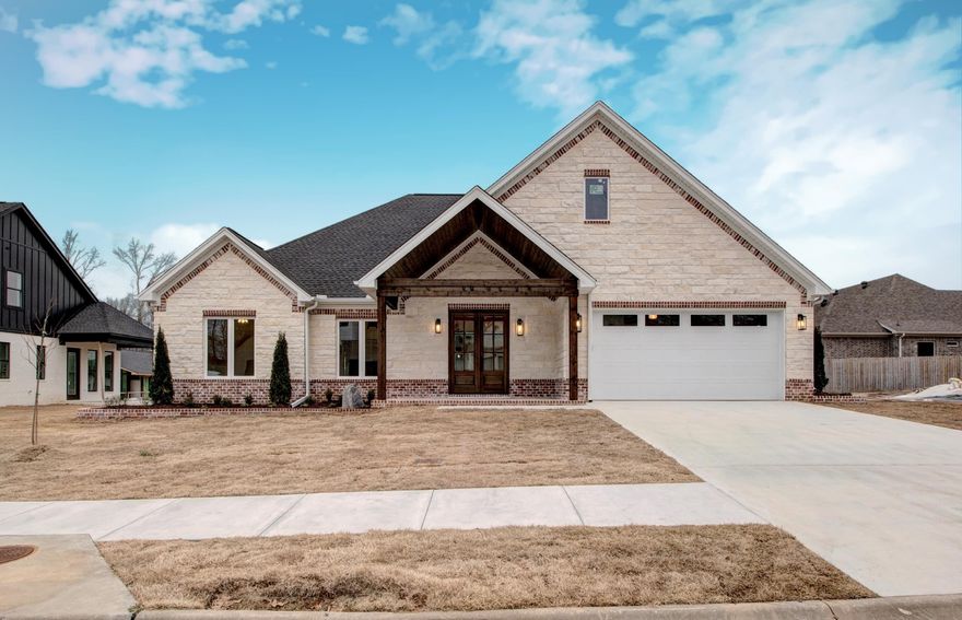 NEW CONSTRUCTION HOME by Central Arkansas Construction. This 2,379 sq ft home offers a spacious open floorplan with 3 Beds, Office/4th Bedroom & 2.5 Baths. The spacious Great Room with stunning, stone fireplace plus Sunroom/Dining Room that sets the tone for cozy gatherings for friends and family. Custom touches throughout! Luxury upgrades include: vaulted ceiling, ss appliances, soft close cabinets, abundance of storage, walk-in pantry, multiple pot fillers, bar with a chiller, built-in lockers, Saferoom, sprinkler system, and so much more! The thoughtfully designed layout provides ample space for family life and entertainment, ensuring comfort and functionality throughout.  Don't miss the opportunity to make this gorgeous property your own! Agents see remarks.