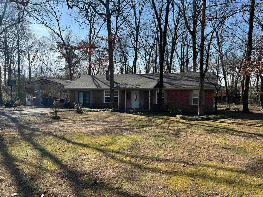 Home is on a nice lot with plenty of shade, with a little TLC this can be a great home. Home has a bonus room that can be used as a fourth bedroom. Also Has a real wood burning fireplace that has gas ran to it. The roof was replaced in 2022.