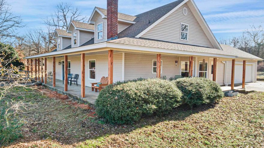Beautifully updated 4BR/4.5BA home with 6-inch walls on 15 acres. New roof, house wrap, siding and windows (2024). Spacious kitchen with working wood stove, an electric stove, beautiful oak cabinets, bar and dining area. Large living room showcases oak built-ins with display cases, big brick fireplace with insert and a 19ft vaulted ceiling with 2-tiered custom- made chandelier. Master suite is huge and includes built-ins, a walk-in closet and a large bathroom. Insulated 2 car pull through garage with storage opens into a large mudroom with full bathroom, on demand hot water and full kitchen sink with garbage disposal. 1500 sq foot insulated shop with 3 roll up doors had metal roof and sides replaced in 2024. 24-foot above ground pool with deck and ramp. Large porch on 2 sides of house to watch the sunrise/sunset and your animals as well as all the deer and other abundant wildlife. Fenced and cross-fenced, barn with loft, 2 chicken coops, and a nice little food plot that attracts lots of deer. Minutes from Vilonia schools, short drive to Cabot or Conway and approximately 45 minutes to middle of Little Rock.
