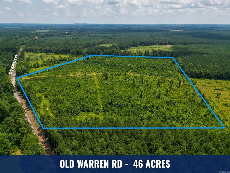 Rare opportunity to own 46± acres on sought-after Old Warren Rd. Located only 4 miles from Monticello Schools and the hospital, and just 6 miles from Drew Central Schools, this property is ideal for a homesite with room to expand, recreational use, or development potential. With paved road frontage and access to utilities nearby, the land is well-suited for residential building or investment. Owner is willing to divide depending on offer. Don’t miss the chance to own land in this prime location.