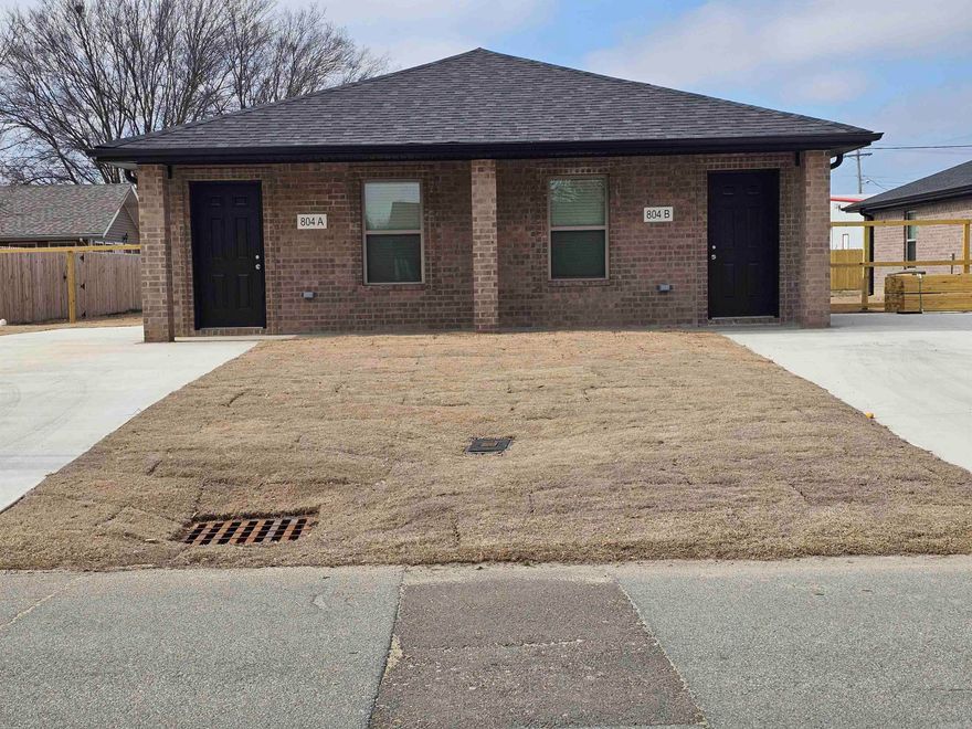 Be the very first to live in one of these lovely two bedroom, one bath units that has just been completed. All kitchen appliances are furnished. Separate laundry room. Open concept living room and dining room. Parking slab with bonus pad to park your side by side or boat. Covered front and back porch area to relax after a hard day at work. Pet friendly. Applications can be made online by visiting pargouldforrent.com. Or visit our office at 1102 West Court Street in Paragould to get an application. Call 870.573.8001 if you have any questions.