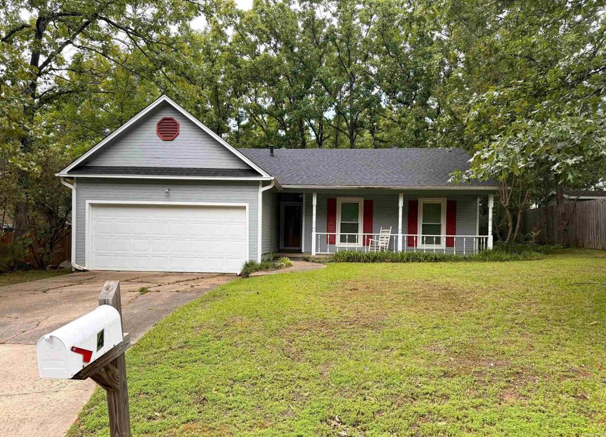 Charming 3 bedroom, 2 bath home that is move-in ready! Great curb appeal, an inviting front porch, and a 2-car garage welcome you inside. The living room features a cozy fireplace, vaulted ceiling, and access to the back deck. The eat-in kitchen offers a bay window that brings in beautiful natural light, along with thoughtful updates including granite countertops, updated fixtures, appliances, and stylish finishes. Both bathrooms have been nicely updated, and the spacious main bedroom includes a private ensuite bath. Outside, enjoy a deck perfect for entertaining overlooking the shaded, fully fenced backyard. Additional updates include roof, windows, and HVAC. Come see this adorable home before it gets away!