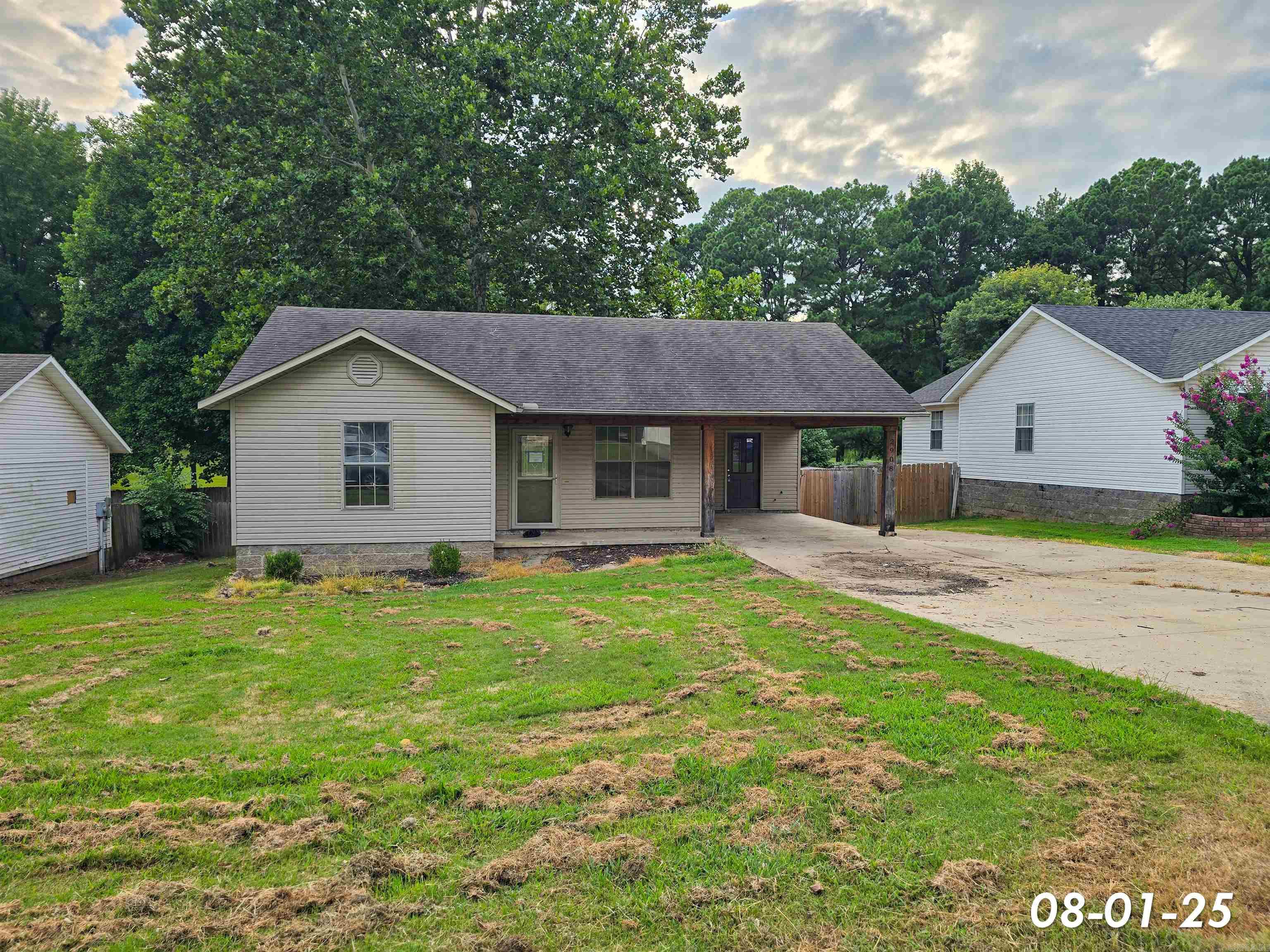 Fix, Flip, or Settle In! Opportunity awaits in this 3-bedroom, 2-bath, one-level home thatās ready for your personal touch. The inviting layout features a living room and eat-in kitchen, with the primary bedroom offering a private bath and walk-in closet, thoughtfully set apart from the other bedrooms. Two additional bedrooms are on each side of the guest bath, creating comfort and functionality. A spacious laundry room with a tankless water heater adds convenience, while a large deck overlooks a privacy-fenced backyardāideal for pets or entertaining. With solid bones and a great layout, this property offers a chance (with imagination) to create the home youāve always envisioned in a convenient location. Agents please read Agent Remarks prior to showing property!
