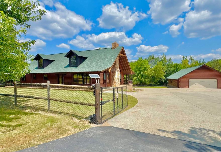 Situated 3 miles from Brady Mountain Resort on Lake Ouachita and only 15 minutes from Hot Springs, this custom built 2 bedroom, 2.5 bath home has over 3000 sq.ft. and offers the perfect blend of privacy, natural beauty and convenience. Nestled on 9 acres with a creek running through the property, it’s an ideal setting for outdoor enthusiasts, horse lovers or anyone seeking a peaceful retreat. Inside, the home features an open floor plan with soaring ceilings and a massive stone woodburning fireplace anchoring the living space. The spacious primary suite includes a large en suite bathroom, while the warm wood interior creates a cozy, welcoming atmosphere throughout. An impressive 1,800 sq. ft. garage space offers endless potential—store your lake toys, set up a workshop, or convert the space into a guest house. With plenty of room for horses or livestock, this property is as versatile as it is beautiful. And with its close proximity to Lake Ouachita, this property would flourish as a short-term rental. Adventure, relaxation, and income potential all in one!