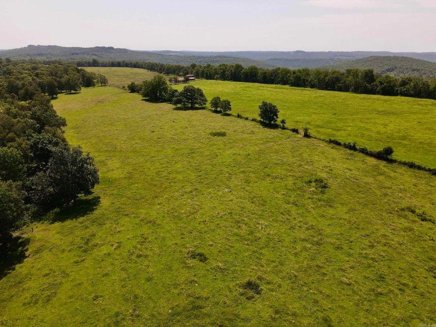 If you are searching for a multiple-use cattle ranch, recreation and hunting property, then this farm could be the one. Located at the end of a County road with gated access, this beautiful property lies along a flat ridge top in the beautiful Central Arkansas Ozark Mountains and has soaring views on the north and south sides. Gently sloping pastures with two ponds and a variety of native grasses are mixed with Bermuda grass and provide excellent grazing for livestock or producing hay. Two hay barns, a shop with rural water and a drilled well and electricity could be used to build your forever home. The current owner has kept the fields sprayed and fertilized and is currently running cattle on the property. Mature hardwood timber borders the pastures, which makes hunting in the area is as good as it gets with great populations of deer, turkey and black. bear. And because you are at the end of the road, it is very secluded and private. There are so many possibilities for this property it should be on your list to look at.