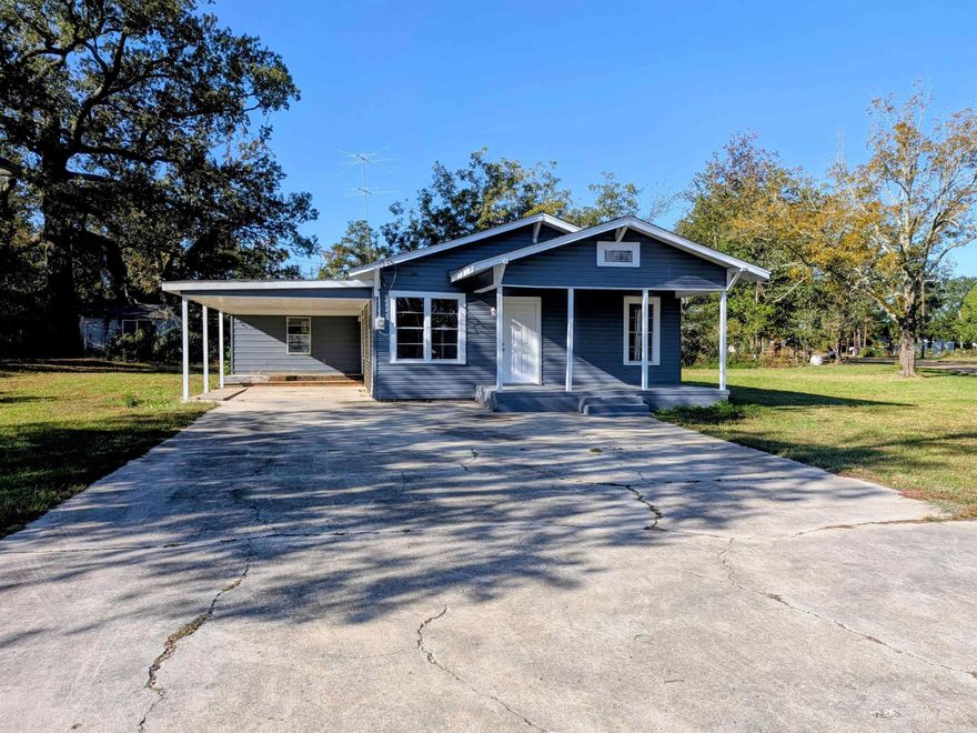 Move-In Ready Home in Bearden, AR! Remodeled 3-bedroom, 2-bath home on a 0.48-acre corner lot inside the city limits. Features include a covered patio, single carport, and storm shelter in the backyard. With 1,252 sq. ft. of living space, this home is move-in ready and just 0.2 miles from Bearden Schools.