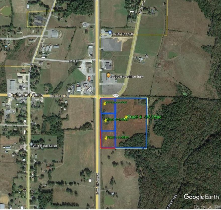 Location! Location! Location! This Commercial property located on the Batesville Hwy in Pleasant Plains is a high traffic area. Great place for your business. Build a strip center or stand alone building. Recently annexed into the City of Pleasant Plains. More information available upon request. Call Today for More Information!
