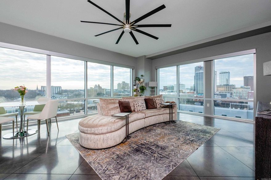 Unit 910. Beautifully updated River Market Tower corner unit Condo with stunning views looking west over downtown LR. Amazing sunsets! Large windows throughout with remote controlled motorized shades to take it all in. New carpet in primary. Both bathrooms have heated floors! New kitchen and bathroom faucets and ceiling fan in primary. Water Heater (2024), HVAC (2019), Stunning Quartz countertops, elegant light fixtures, upgraded bar and pantry. This is one of the finest in the building! POA amenities include brand new upgraded gym, swimming pool, covered assigned parking, pickle ball, basketball and tennis courts, party room with more amazing views, full time concierge and much more! The walking score is amazing to all the great restaurants and entertainment downtown has to offer!