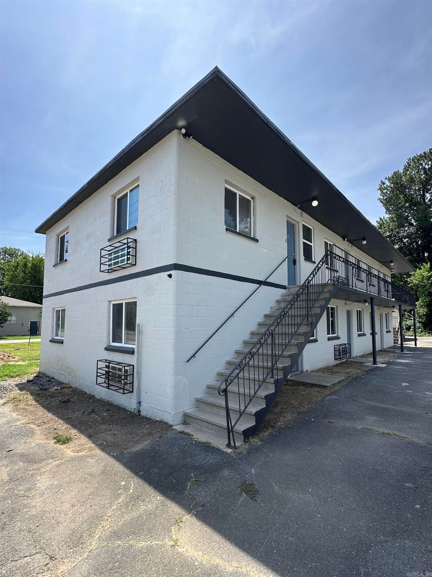 Here is a 6 unit Multi Family that has been fully updated within the last few years from all new electrical, plumbing, flooring, roof, paint, etc (From the Studs). This Multi family complex is located  just a few blocks away from North Little Rock High and Pulaski Technical. All units are 1 bedroom 1 bath 100% occupied. ***There is a additional lot and building that is included - This buiding/shop will be leased for 2 years that will increase the monthly cash flow.