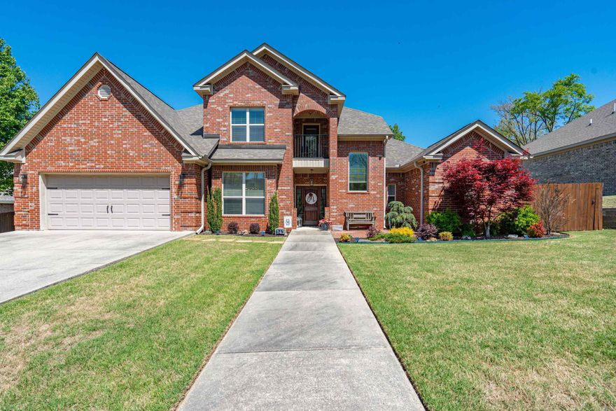 This stunning home is the perfect blend of comfort, style, and functionality, with a spacious layout ideal for entertaining both inside and out. The heart of the home offers an open plan that features a cozy tile fireplace with gas logs in the living room and flows seamlessly into the dining areas and kitchen. The kitchen is equipped with stainless steel appliances, granite countertops, tile backsplash, large pantry, and a large quartz island that offers extra seating. The primary bedroom, conveniently located on the main level, is a true retreat featuring an ensuite bathroom with double sinks, a jetted tub, tile shower, and a huge walk-in closet. The main level comes complete with a large laundry room, half bath, and abundant storage. Upstairs, find an expansive entertainment room that serves as a hub for family fun, alongside 3 additional bedrooms and a full bathroom. Outside, the fenced backyard boasts a large covered patio added in 2022, and a stunning heated and cooled saltwater pool installed in October 2024, plumbed for a water feature and ready for summer fun. The community amenities offer a pool, playground & picnic area beside a scenic year-round creek. Call agent today!