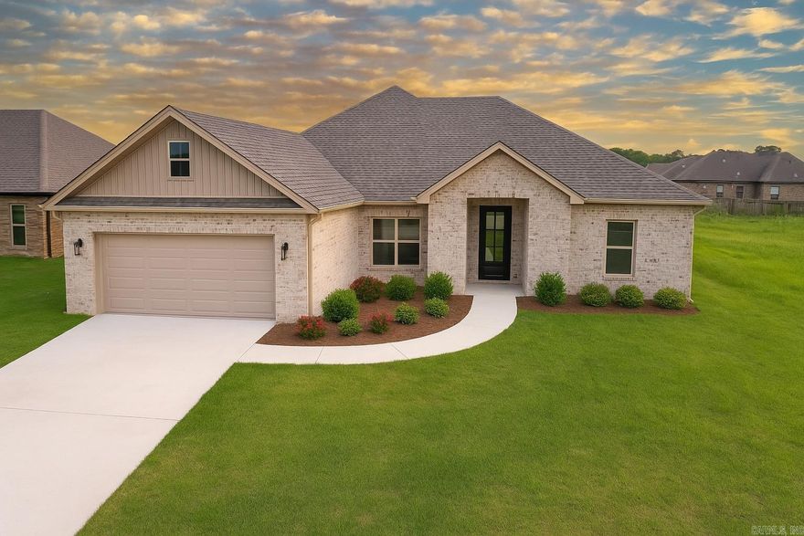 Check out this stunning new construction just minutes to the Little Rock Air Force Base!  This open floor plan with its over sized living area and 10 foot tall ceilings is a perfect fit for entertaining guests this Christmas!  As you walk in the front door you are welcomed with a massive island and stainless appliances with a gas range thats any chefs dream. Plenty of custom cabinetry and a beautiful gas fireplace with custom wood work that creates the perfect setting.  Oversized Master bedroom with extra closet space and a master bath with sleek finishes and custom cabinetry are a perfect fit for this home.  As a bonus it also offers a 2 car garage and stairwell built in to the attic space for ample storage.  All Brick construction gives this home  great curb appeal and easy maintenance for a Win Win!! If you are looking for a well built home in a great neighborhood THIS IS IT!! Book your showing today and make this home for the holidays!