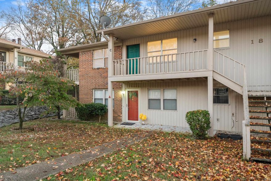 This spacious ground level condo has NO STAIRS.  New flooring in living room and kitchen. Beautiful new butcher block countertops and updated appliances. A separate laundry room with pantry space is right off the kitchen for added storage and convenience.  Large bedrooms with their own bathrooms allow for extra space to relax. This is the end unit on ground level which allows you to enjoy the screened porch with privacy all while being conveniently located in the city. Starbucks, 7Brew, Walmart are just down the street. Two assigned parking spaces, one covered, directly in front of the unit.