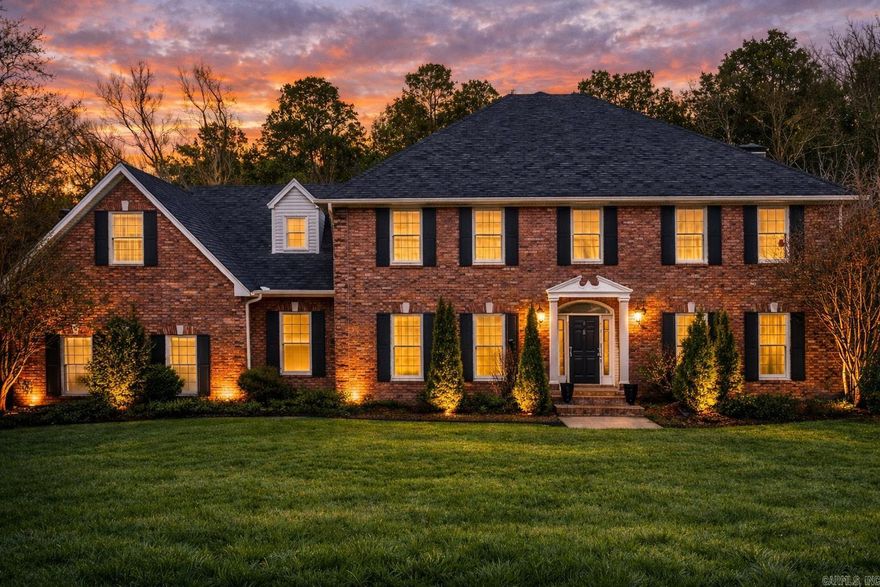 Welcome to this traditional 4 bedroom, 3.5 bath situated on a quiet cul-de-sac in the heart of West Little Rock.  Backing directly to a peaceful green space, this property provides a rare combination of neighborhood living, and tranquil surroundings.  Inside you will find a thoughtfully designed floor plan featuring a large eat-in kitchen with double ovens and high end appliances.  Upstairs you will find generously sized bedrooms, a space perfect for your home office, and a bonus space ideal for a media room, playroom or additional living area. A large backyard with no rear neighbors awaits you.  This exceptional home offers space, privacy and a timeless appeal in a highly desirable location in West Little Rock- a perfect place to call home.